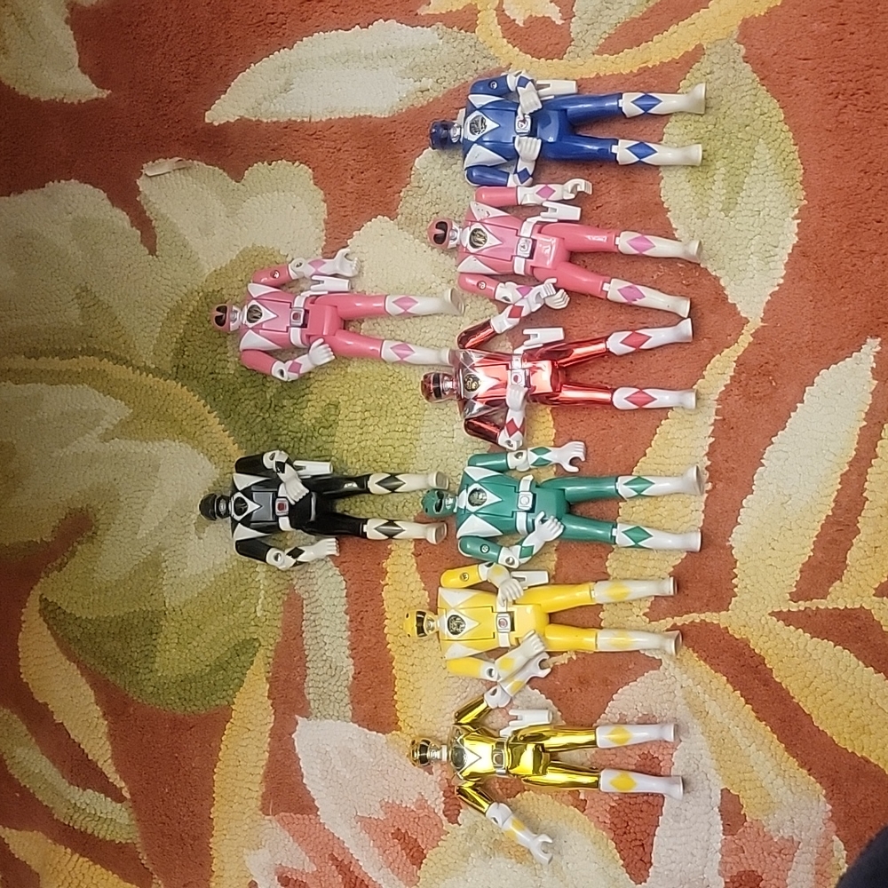 Vintage Mighty Morphin Power Rangers Black Ranger HEAD FLIP Action Figure Toy